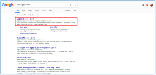 Slack Legacy Token